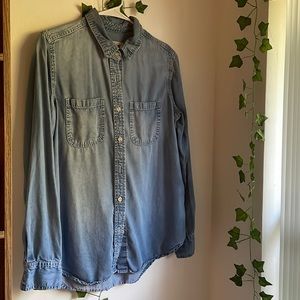 Mossimo Boyfriend Fit Faux Denim Button Up